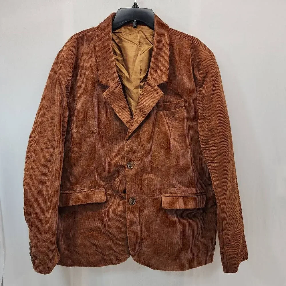 WEEN CHARM Size XL Men's Slim Fit Corduroy Sport Coat,Vintage Work Jackets with
